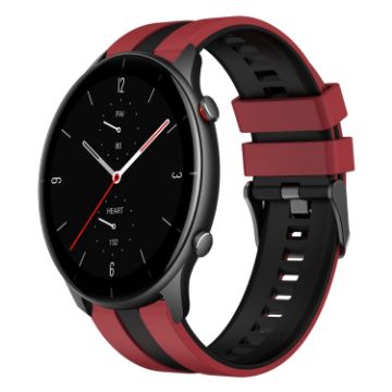 Amazfit GTR 2e 22mm Red+Black Two-Color Sports Silicone Watch Band - 1