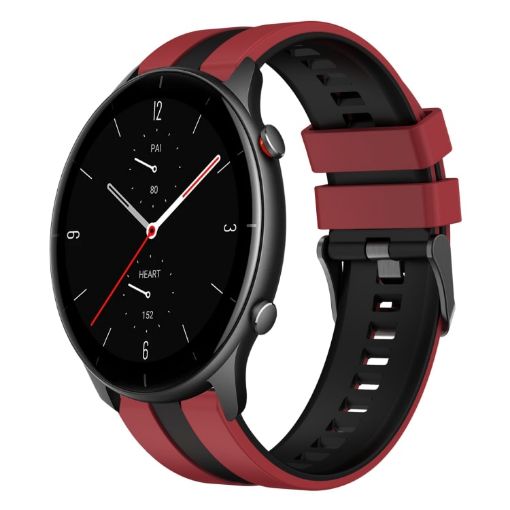 Amazfit GTR 2e 22mm Red+Black Two-Color Sports Silicone Watch Band - 1