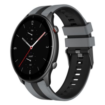 Amazfit GTR 2e 22mm Grey+Black Two-Color Sports Silicone Watch Band - 1
