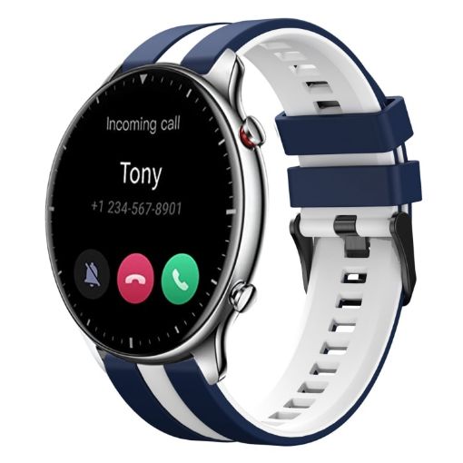 Amazfit GTR 2 22mm Blue+White Two-Color Sports Silicone Watch Band - 1