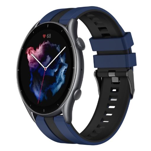 Amazfit 3 22mm Blue+Black Two-Color Sports Silicone Watch Band - 1