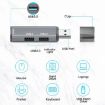 ADS-302A 3 in 1 USB Hub Expansion Station USB 3.0/2.0 Adapter Grey - 4