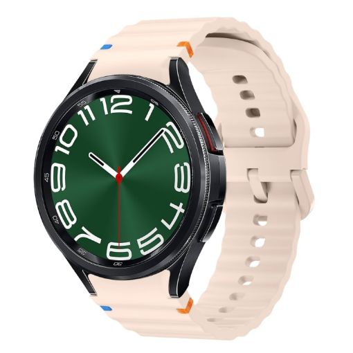 Samsung Galaxy Watch 6 Classic Pink Wave Pattern Silicone Band - 1