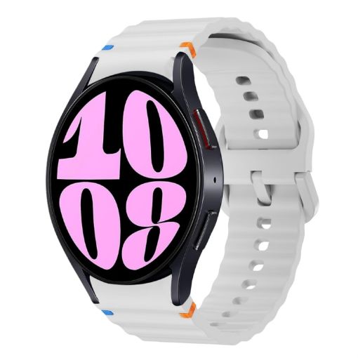 Samsung Galaxy Watch 6 40/44mm Light Gray Wave Silicone Band - 1