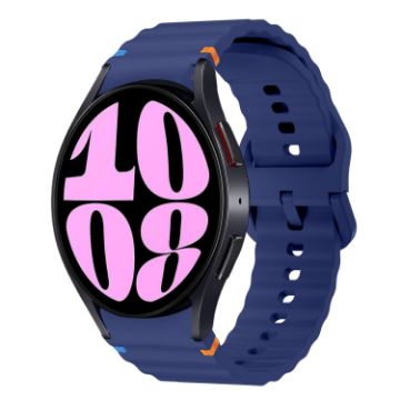 Samsung Galaxy Watch 6 40/44mm Dark Blue Wave Silicone Band - 1