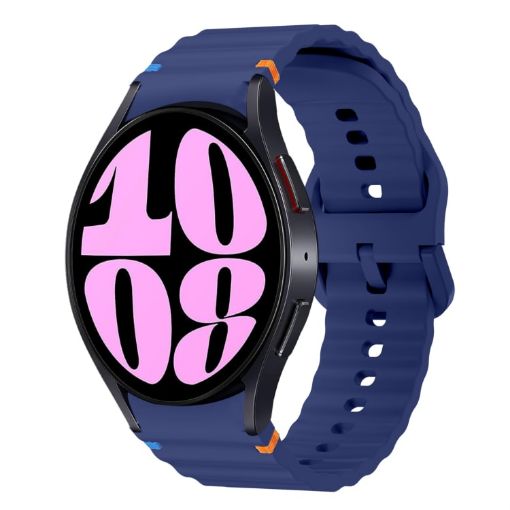 Samsung Galaxy Watch 6 40/44mm Dark Blue Wave Silicone Band - 1