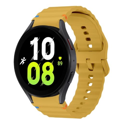 Samsung Galaxy Watch 5 40/44mm Yellow Wave Pattern Silicone Band - 1