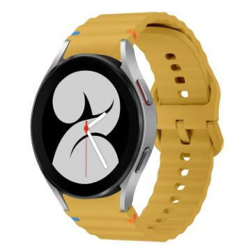Samsung Galaxy Watch 4 40/44mm Yellow Wave Pattern Silicone Band - 1