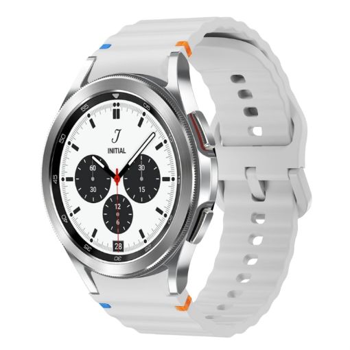 Samsung Galaxy Watch 4 Classic 42/46mm Light Gray Silicone Band - 1