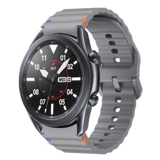 Samsung Galaxy Watch3 41mm Dark Gray Wave Silicone Band - 1