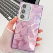 Samsung Galaxy A55 5G Glitter TPU Case with Lens Film - Purple Feathers - 1