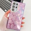 Samsung Galaxy S24 Ultra 5G Glitter TPU Case with Lens Film - Purple Feathers - 1