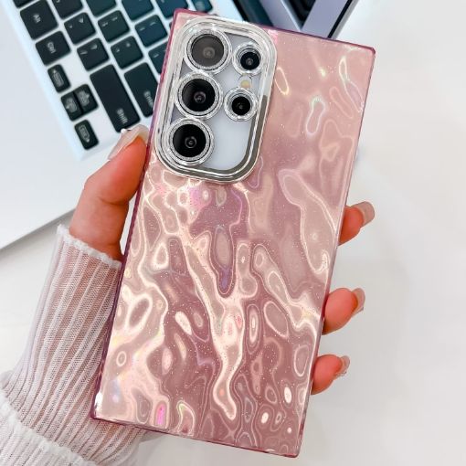 Samsung Galaxy S23 Ultra 5G Pink Glitter TPU Case with Lens Film - 1