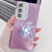 Samsung Galaxy S25 5G Glitter TPU Case with Lens Film - Purple Feather Yarn - 1