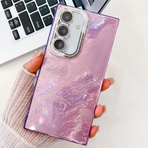Samsung Galaxy S25 5G Glitter TPU Case with Lens Film - Purple Tinfoil - 1