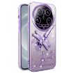 Xiaomi 14 Ultra Purple Glitter Dragonfly Holder Plated Phone Case - 1