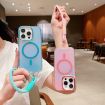 iPhone 17 Air Bright Shadow Magsafe Case with Wrist Strap - Pink - 4