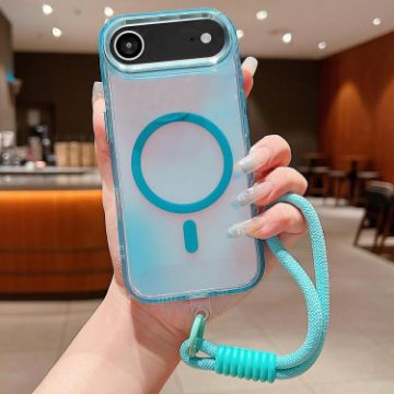 iPhone 17 Air Bright Shadow Magsafe Case with Wrist Strap - Blue - 1