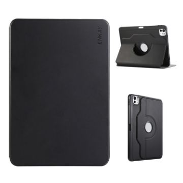 iPad Pro 13 2024 ENKAY 360 Rotation Leather Case with Pen Slot Black - 1