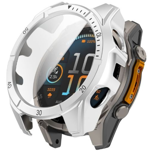 Garmin Fenix 8 AMOLED 47mm Tempered Glass PC Watch Case Silver Black - 1