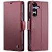 Samsung Galaxy S25 5G CaseMe 023 Butterfly Buckle RFID Leather Case Red - 1