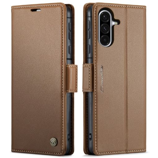 Samsung Galaxy A36 CaseMe 023 Leather Phone Case Brown RFID Anti-theft - 1