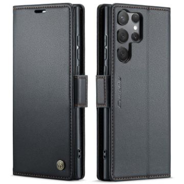 Samsung Galaxy S25 Ultra 5G CaseMe 023 Leather RFID Phone Case Black - 1