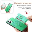 Xiaomi 14 Ultra Green Leather Magsafe Case with Card Holder & Ring - 3