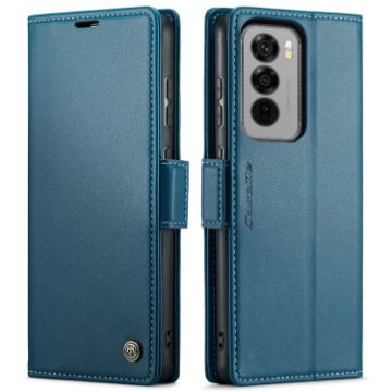 OPPO Reno12 5G CaseMe 023 Butterfly Buckle RFID Leather Case Blue - 1