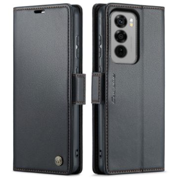 OPPO Reno12 5G CaseMe 023 Leather Case - RFID Anti-theft, Black - 1