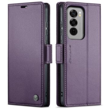 OPPO Reno12 Pro 5G CaseMe 023 Butterfly Buckle RFID Leather Case Purple - 1