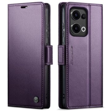 OPPO Reno13 CaseMe 023 Purple Leather Phone Case with RFID & Butterfly Buckle - 1