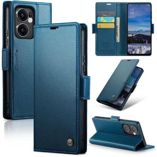 OPPO Reno13 F 4G/5G CaseMe 023 RFID Leather Phone Case - Blue - 1