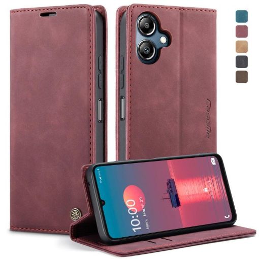 Samsung Galaxy A06 CaseMe 013 Red Leather Flip Phone Case - 1