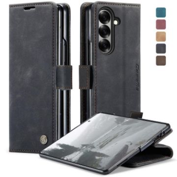 Samsung Galaxy Z Fold7 CaseMe 013 Flip Leather Phone Case Black - 1