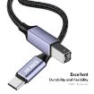 ENKAY ENK-CB170 USB C to USB 2.0 B Printer Scanner Cable 0.5m Nylon - 2