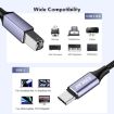 ENKAY ENK-CB170 USB C to USB 2.0 B Printer Scanner Cable 0.5m Nylon - 4