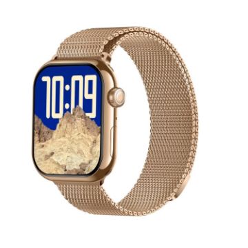 KL08 Smart Watch Gold - 2.04" Color Screen, Milan Steel Strap, Bluetooth Call - 1