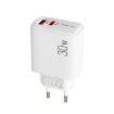 PD31 30W USB-C/Type-C + USB-A Charger, Multi Protocol, EU Plug, White - 1