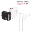 PD31 30W USB-C/USB-A Charger with 2-in-1 Cable, US Plug (Black) - 2