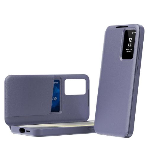 Samsung Galaxy S22+ 5G Leather Case with Card Slot, Smart View Window - 1
