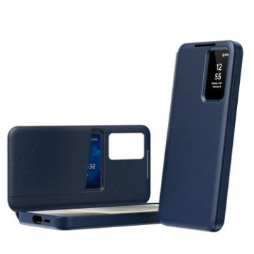 Samsung Galaxy S24 5G Leather Phone Case with Card Slot - Blue - 1