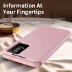 Samsung Galaxy S25 5G Pink Leather Case with Card Slot & Smart View - 4