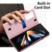 Samsung Galaxy Z Fold3 5G Pink Leather Case with Card Slot & Window - 5