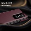 Samsung Galaxy Z Fold4 Leather Case with Card Slot, Smart View Window, Red - 4