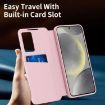Samsung Galaxy S24 FE 5G Pink Leather Case with Card Slot & Window - 6