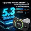 C8 Bluetooth 5.3 Receiver Car Charger with AUX & Dual USB Ports (Grey) - 4