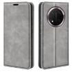 For Honor X9c Grey Retro-skin Magnetic Suction Leather Phone Case - 1