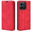 For Honor X6b Retro-skin Magnetic Suction Leather Case - Red - 1