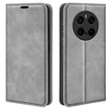For Honor Magic7 Pro Grey Retro-skin Magnetic Leather Phone Case - 1